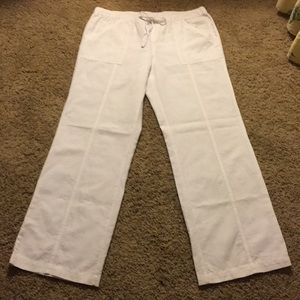 New York and Company Classic Linen Pants, White